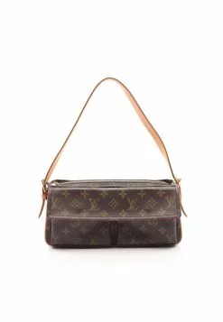 Pre-loved LOUIS VUITTON Viva cite MM Classic Monogram Shoulder Bag PVC Genuine Leather Brown