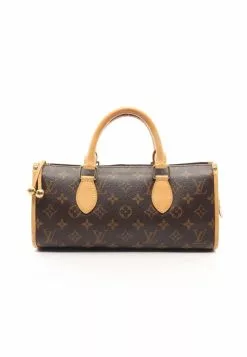 Pre-loved LOUIS VUITTON Popincourt Haut Classic Monogram Handbag PVC Genuine Leather Brown