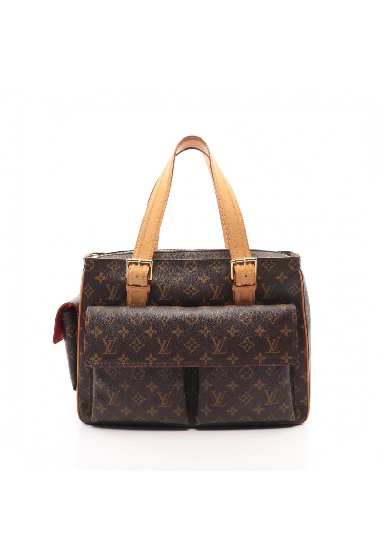 Pre-loved LOUIS VUITTON Multiple cite Classic Monogram Handbag PVC Genuine Leather Brown 3 Pre-loved LOUIS VUITTON Multiple cite Classic Monogram Handbag PVC Genuine Leather Brown