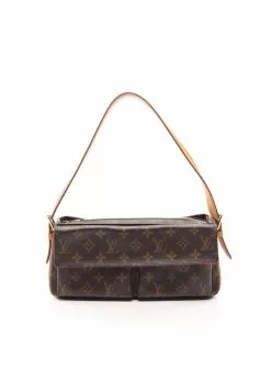 Pre-loved LOUIS VUITTON Viva cite MM Classic Monogram Shoulder Bag PVC Genuine Leather Brown