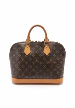 Pre-loved LOUIS VUITTON Alma PM Classic Monogram Handbag PVC Genuine Leather Brown