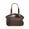 Pre-loved LOUIS VUITTON Verona PM Black checkerboard grid Shoulder Bag PVC Genuine Leather Brown