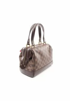 Pre-loved LOUIS VUITTON Knightsbridge Black checkerboard grid Handbag PVC Genuine Leather Brown -Louis Vuitton Shop louis vuitton 5579 4118836 2