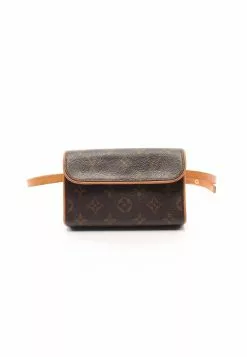 Pre-loved LOUIS VUITTON PochetteFlorentine Classic Monogram handcarry bag belt bag PVC Genuine Leather Brown belt(XS)