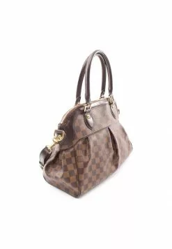Pre-loved LOUIS VUITTON Trevi PM Black Checkered Handbag PVC Genuine Leather Brown 2 Way Style -Louis Vuitton Shop louis vuitton 6198 8029436 2