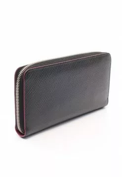 Pre-loved LOUIS VUITTON Waved Pattern Pink Round Edge Zipper long leather Wallet Black Pink -Louis Vuitton Shop louis vuitton 6277 5229436 2