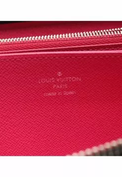 Pre-loved LOUIS VUITTON Waved Pattern Pink Round Edge Zipper long leather Wallet Black Pink -Louis Vuitton Shop louis vuitton 6277 5229436 4
