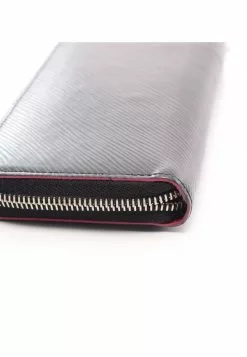 Pre-loved LOUIS VUITTON Waved Pattern Pink Round Edge Zipper long leather Wallet Black Pink -Louis Vuitton Shop louis vuitton 6277 5229436 8