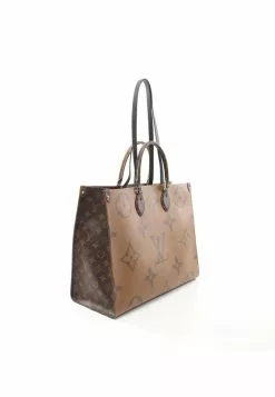 Pre-loved LOUIS VUITTON OnTheGo GM Classic Monogram Giant Classic Monogram Reverse Shoulder Bag PVC Genuine Leather Brown Light Brown -Louis Vuitton Shop louis vuitton 6292 9219436 2