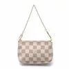 Pre-loved LOUIS VUITTON Mini Pochette Accessoires white Checkered Chain Handbag PVC white -Louis Vuitton Shop louis vuitton 6344 6719436 1