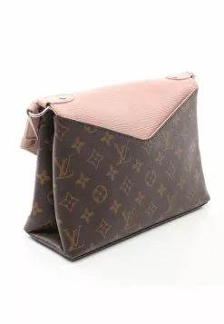 Pre-loved LOUIS VUITTON Saint Michel Classic Monogram Waved Pattern ballet pink Shoulder Bag PVC Genuine Leather Brown Light Pink -Louis Vuitton Shop louis vuitton 6360 0529436 2