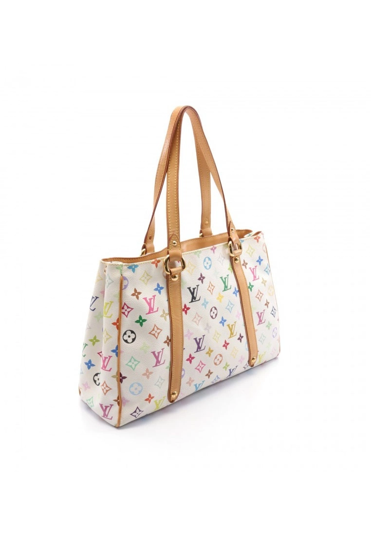 Pre-loved LOUIS VUITTON Aurelia MM Classic Monogram multi white Shoulder Bag Tote Bag PVC Genuine Leather white 4 Pre-loved LOUIS VUITTON Aurelia MM Classic Monogram multi white Shoulder Bag Tote Bag PVC Genuine Leather white - Image 2