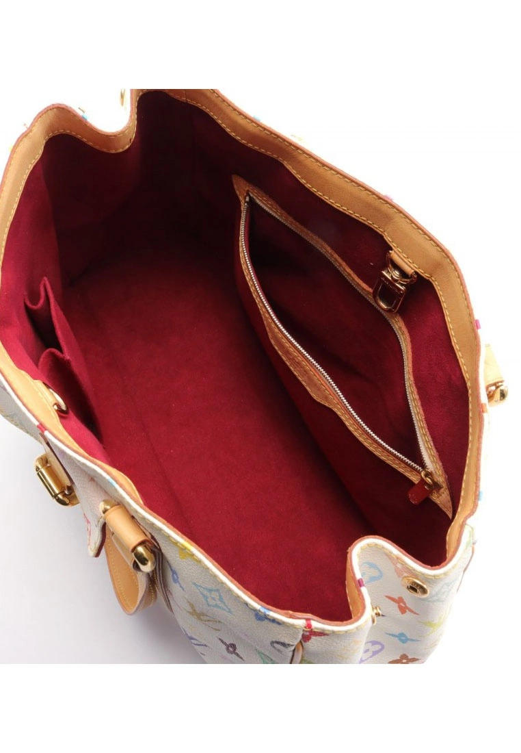 Pre-loved LOUIS VUITTON Aurelia MM Classic Monogram multi white Shoulder Bag Tote Bag PVC Genuine Leather white 5 Pre-loved LOUIS VUITTON Aurelia MM Classic Monogram multi white Shoulder Bag Tote Bag PVC Genuine Leather white - Image 3