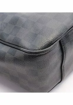 Pre-loved LOUIS VUITTON Tadao black Checkered Handbag Tote Bag PVC Genuine Leather Black -Louis Vuitton Shop louis vuitton 6396 2819436 6