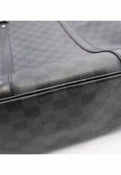 Pre-loved LOUIS VUITTON Tadao black Checkered Handbag Tote Bag PVC Genuine Leather Black -Louis Vuitton Shop louis vuitton 6396 2819436 7