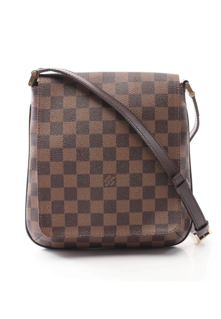 Pre-loved LOUIS VUITTON Musette salsa long stap Black Checkered Shoulder Bag PVC Genuine Leather Brown 3 Pre-loved LOUIS VUITTON Musette salsa long stap Black Checkered Shoulder Bag PVC Genuine Leather Brown