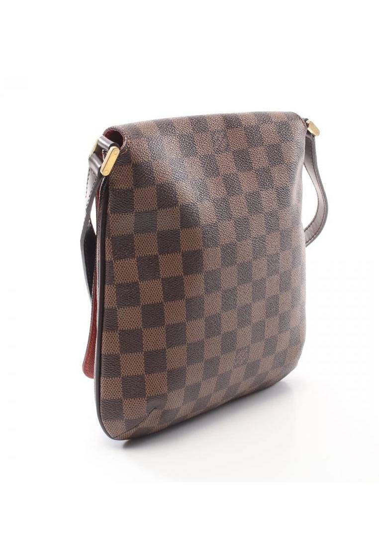 Pre-loved LOUIS VUITTON Musette salsa long stap Black Checkered Shoulder Bag PVC Genuine Leather Brown 4 Pre-loved LOUIS VUITTON Musette salsa long stap Black Checkered Shoulder Bag PVC Genuine Leather Brown - Image 2