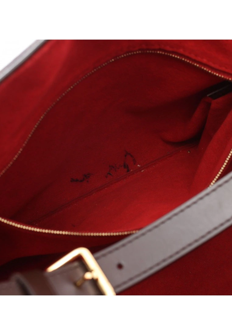 Pre-loved LOUIS VUITTON Regia Black Checkered Shoulder Bag PVC Genuine Leather Brown 7 Pre-loved LOUIS VUITTON Regia Black Checkered Shoulder Bag PVC Genuine Leather Brown - Image 5