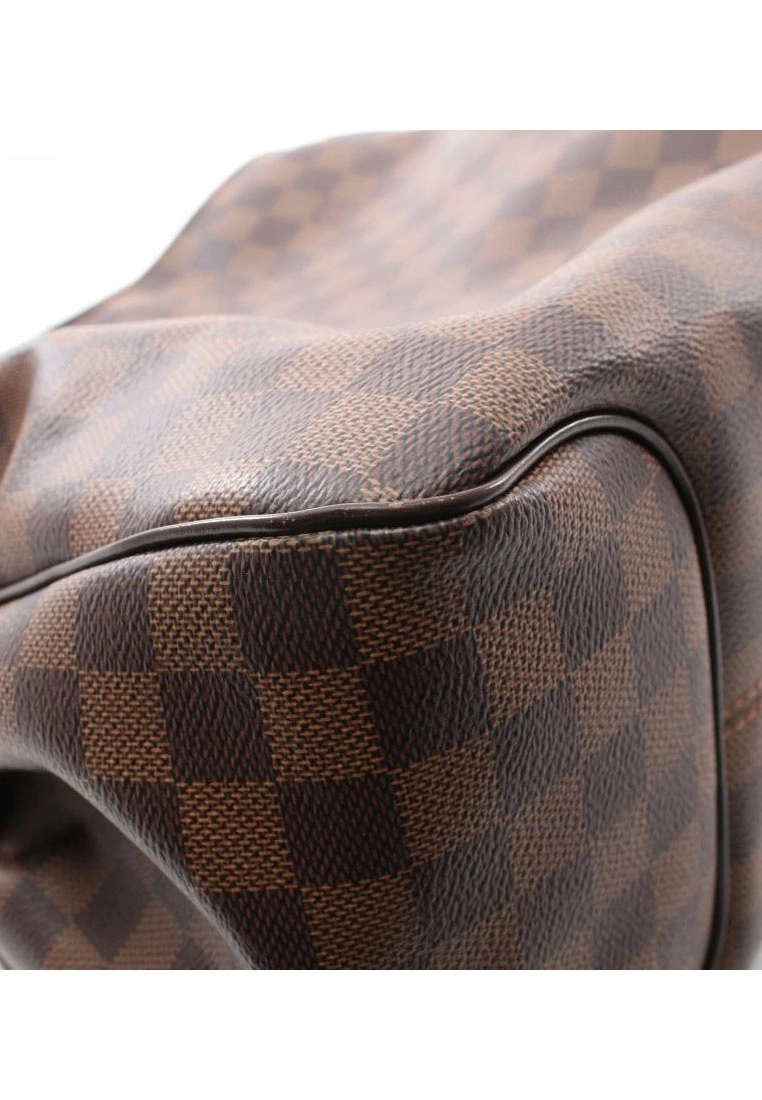 Pre-loved LOUIS VUITTON Regia Black Checkered Shoulder Bag PVC Genuine Leather Brown 8 Pre-loved LOUIS VUITTON Regia Black Checkered Shoulder Bag PVC Genuine Leather Brown - Image 6