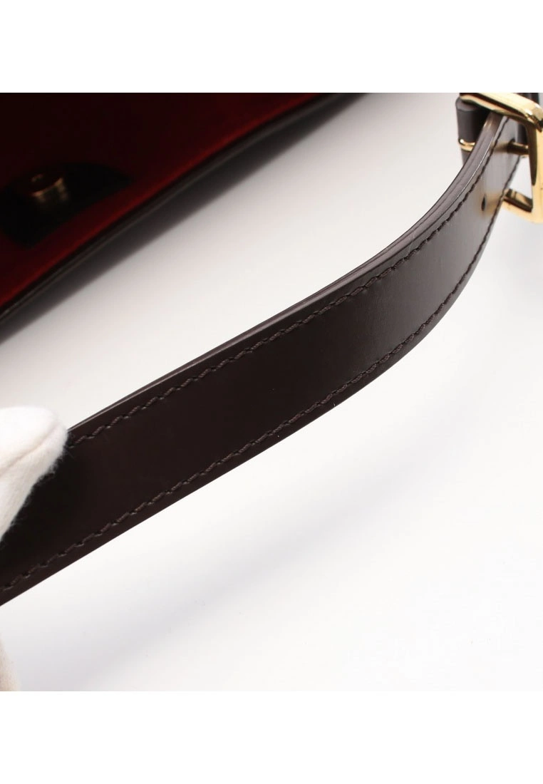 Pre-loved LOUIS VUITTON Regia Black Checkered Shoulder Bag PVC Genuine Leather Brown 10 Pre-loved LOUIS VUITTON Regia Black Checkered Shoulder Bag PVC Genuine Leather Brown - Image 8