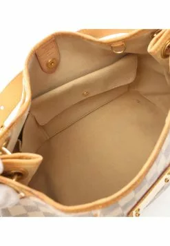 Pre-loved LOUIS VUITTON Galleria PM white Checkered Shoulder Bag PVC Genuine Leather white -Louis Vuitton Shop louis vuitton 6528 2429436 3