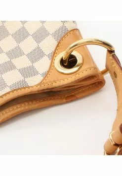 Pre-loved LOUIS VUITTON Galleria PM white Checkered Shoulder Bag PVC Genuine Leather white -Louis Vuitton Shop louis vuitton 6529 2429436 7