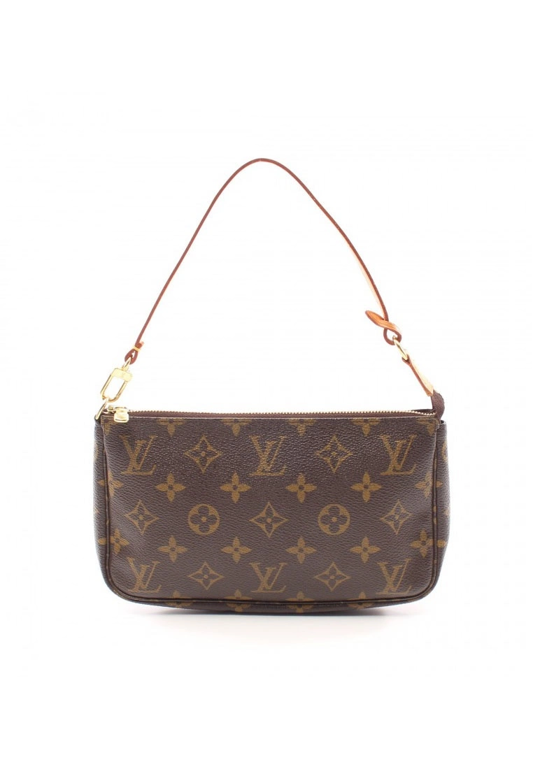Pre-loved LOUIS VUITTON Pochette Accessoires Classic Monogram Handbag PVC Genuine Leather Brown 3 Pre-loved LOUIS VUITTON Pochette Accessoires Classic Monogram Handbag PVC Genuine Leather Brown