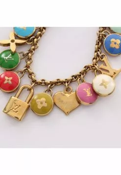 Pre-loved LOUIS VUITTON Porte Crescenne Pastille bag accessories Key Ring Gold Plated Gold multi -Louis Vuitton Shop louis vuitton 7074 4983146 4