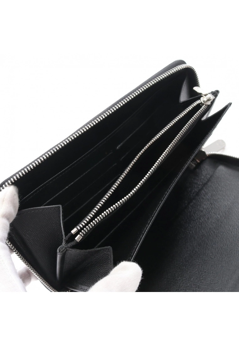 Pre-loved LOUIS VUITTON Zippy organizer Waved Pattern Rounded corner zipper long Genuine Leather Wallet Black 6 Pre-loved LOUIS VUITTON Zippy organizer Waved Pattern Rounded corner zipper long Genuine Leather Wallet Black - Image 4