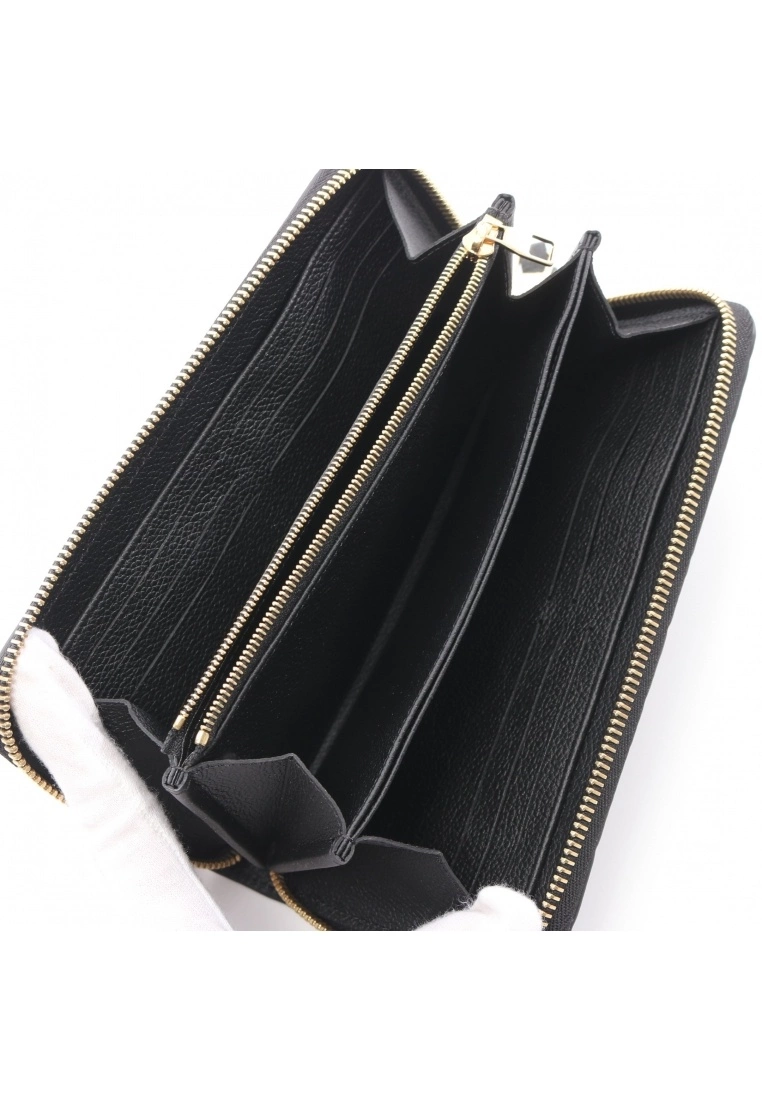 Pre-loved LOUIS VUITTON Classic Monogram empreinte embossed Black Rounded corner zipper long Genuine Leather Wallet Black 5 Pre-loved LOUIS VUITTON Classic Monogram empreinte embossed Black Rounded corner zipper long Genuine Leather Wallet Black - Image 3