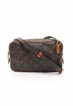 Pre-loved marly Bandouliere Horizontal Classic Monogram Shoulder Bag PVC Genuine Leather Brown LOUIS VUITTON