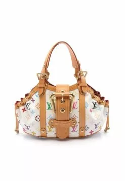 Pre-loved Theda PM Classic Monogram multi Handbag PVC Genuine Leather white LOUIS VUITTON