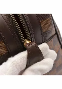 Pre-loved Duomo Black checkerboard grid Handbag PVC Genuine Leather Brown LOUIS VUITTON -Louis Vuitton Shop louis vuitton 7229 4859146 5