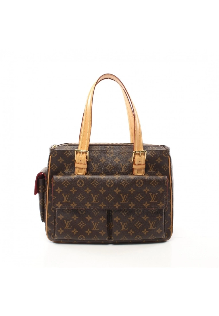Pre-loved Multiple cite Classic Monogram Handbag PVC Genuine Leather Brown LOUIS VUITTON 3 Pre-loved Multiple cite Classic Monogram Handbag PVC Genuine Leather Brown LOUIS VUITTON