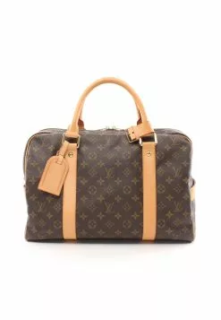 Pre-loved Carryall Classic Monogram Boston Bag PVC Genuine Leather Brown LOUIS VUITTON