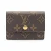 Pre-loved Porte-monnaie plat Classic Monogram Coin Pouch PVC Genuine Leather Brown LOUIS VUITTON