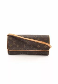 Pre-loved Pochette Twin GM Classic Monogram Shoulder Bag PVC Genuine Leather Brown LOUIS VUITTON