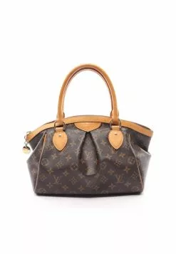 Pre-loved Tivoli PM Classic Monogram Handbag PVC Genuine Leather Brown LOUIS VUITTON