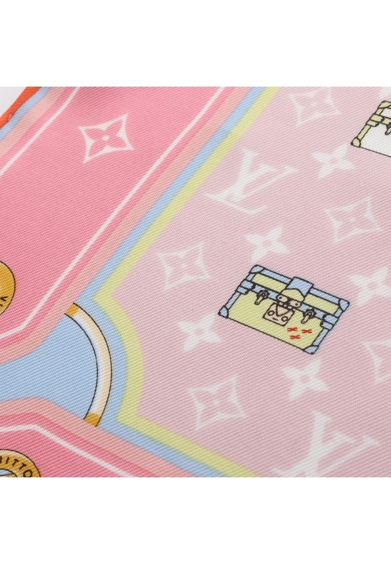 Pre-loved 45 square towel Silk Scarf Silk Pink multi LOUIS VUITTON 7 Pre-loved 45 square towel Silk Scarf Silk Pink multi LOUIS VUITTON - Image 5