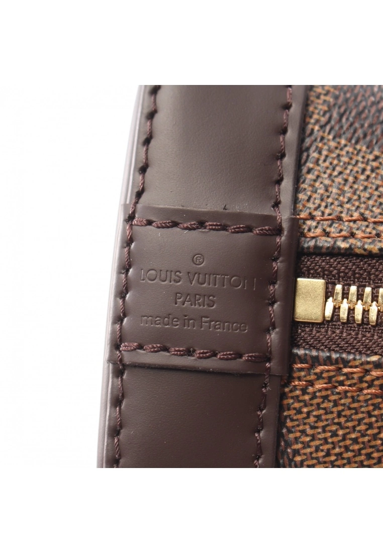 Pre-loved AlmaBB Black checkerboard grid Genuine Leather Handbag Brown 2 Way Style LOUIS VUITTON 6 Pre-loved AlmaBB Black checkerboard grid Genuine Leather Handbag Brown 2 Way Style LOUIS VUITTON - Image 4