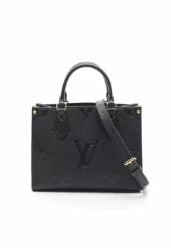 Pre-loved OnTheGo PM Classic Monogram empreinte embossed Black Genuine Leather Handbag Black 2 Way Style LOUIS VUITTON