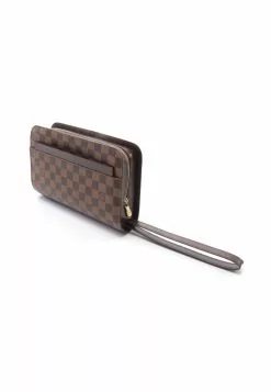 Pre-loved st louis Black checkerboard grid clutch PVC Genuine Leather Brown LOUIS VUITTON -Louis Vuitton Shop louis vuitton 7329 6162146 4