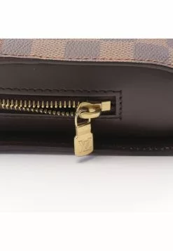 Pre-loved st louis Black checkerboard grid clutch PVC Genuine Leather Brown LOUIS VUITTON -Louis Vuitton Shop louis vuitton 7330 6162146 6