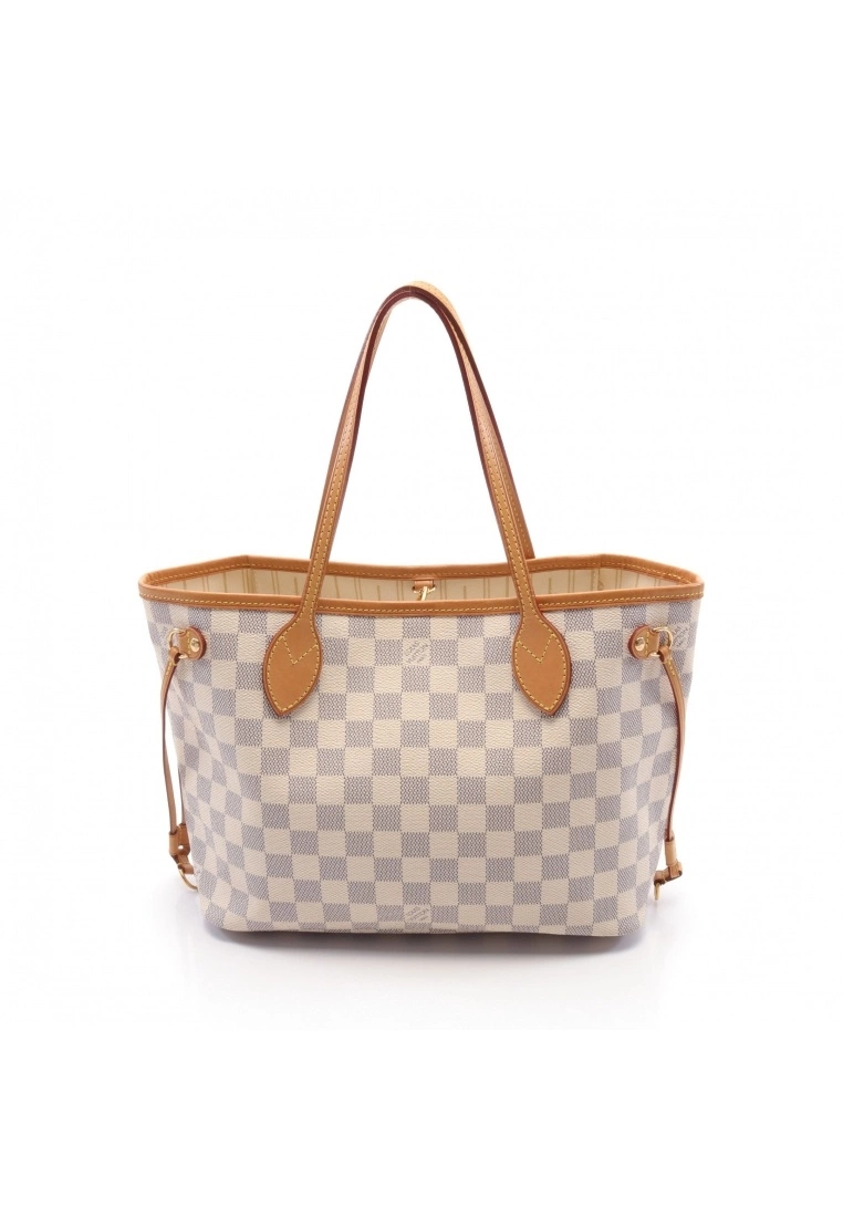 Pre-loved Neverfull PM white checkered Handbag Tote Bag PVC Genuine Leather white LOUIS VUITTON 3 Pre-loved Neverfull PM white checkered Handbag Tote Bag PVC Genuine Leather white LOUIS VUITTON