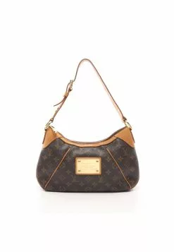 Pre-loved Thames PM Classic Monogram Shoulder Bag PVC Genuine Leather Brown LOUIS VUITTON