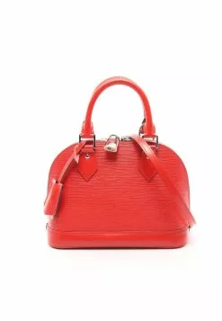 Pre-loved AlmaBB Waved Pattern Beauty of Yu Genuine Leather Handbag Red 2 Way Style LOUIS VUITTON