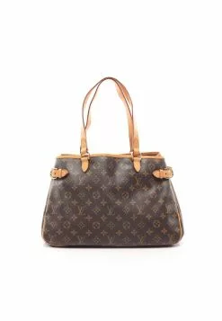 Pre-loved Batignolles Horizontal Classic Monogram Shoulder Bag PVC Genuine Leather Brown LOUIS VUITTON