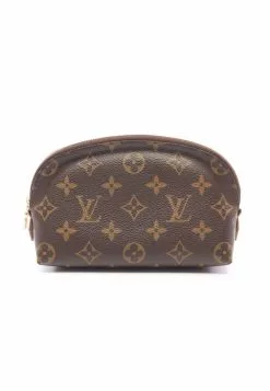 Pre-loved Pochette Cosmetic Pouch Classic Monogram PVC Genuine Leather Brown LOUIS VUITTON