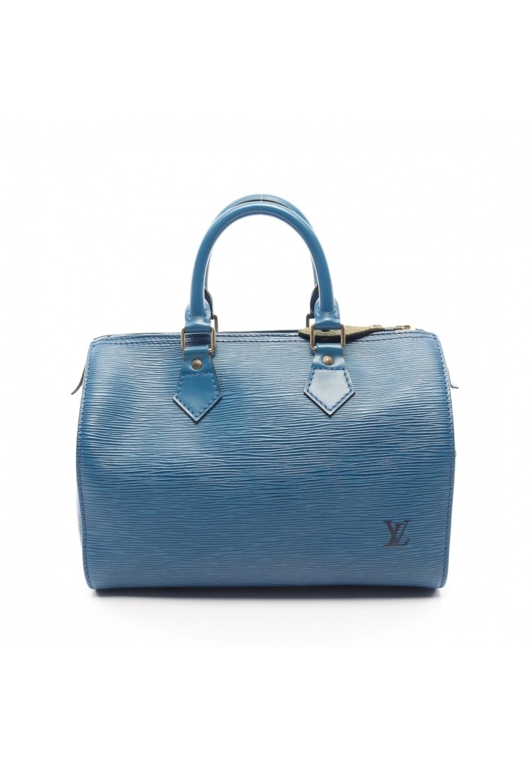 Pre-loved Speedy25 Waved Pattern toledo blue Genuine Leather Handbag Blue LOUIS VUITTON 3 Pre-loved Speedy25 Waved Pattern toledo blue Genuine Leather Handbag Blue LOUIS VUITTON