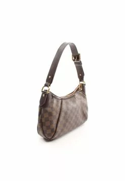 Pre-loved Thames PM Black checkerboard grid Shoulder Bag PVC Genuine Leather Brown LOUIS VUITTON -Louis Vuitton Shop louis vuitton 7357 5462146 5